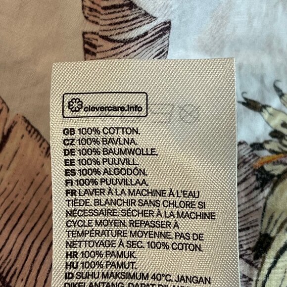 Desmond & Dempsey x H&M White Banana Print Balloon Sleeve Dress  Size Small - Picture 8 of 8